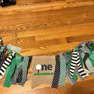 One sign for highchair for golf themed party